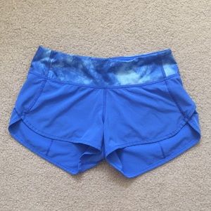 Blue Lululemon Speed Shorts